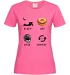 Жіноча футболка Sleep Eat Ride Repeat Яскраво-рожевий фото