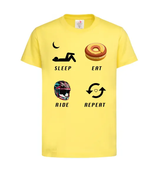 Детская футболка Sleep Eat Ride Repeat Лимонный фото