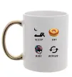 Чашка с цветной ручкой Sleep Eat Ride Repeat Золото Чашка с цветной ручкой Sleep Eat Ride Repeat Золото фото