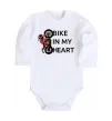 Дитячий бодік Bike in my heart Білий фото