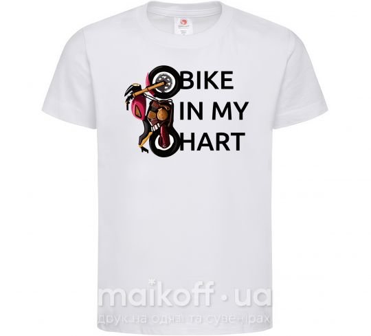 Дитяча футболка Bike in my heart Білий фото