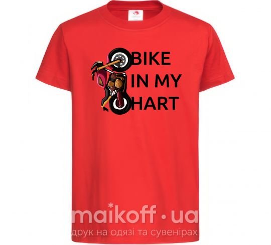 Детская футболка Bike in my heart Красный фото