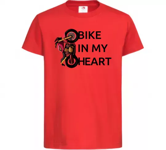 Дитяча футболка Bike in my heart Червоний фото