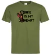 Чоловіча футболка Bike in my heart Оливковий Чоловіча футболка Bike in my heart Оливковий фото