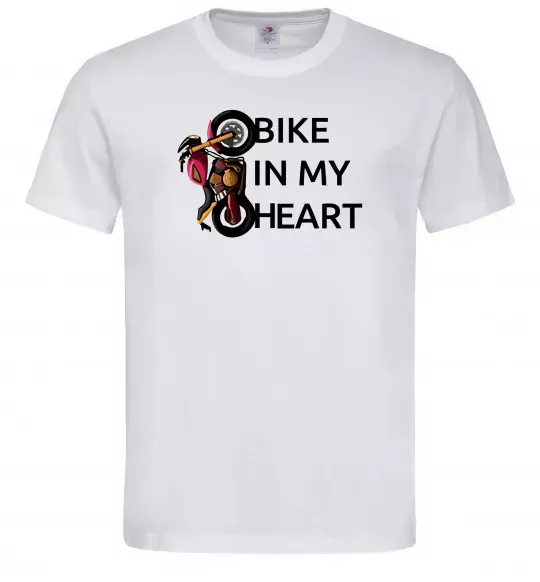 Чоловіча футболка Bike in my heart Білий фото