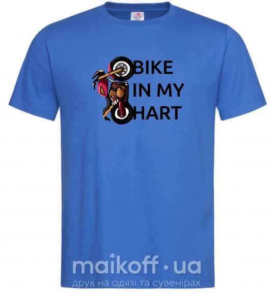Мужская футболка Bike in my heart Ярко-синий фото