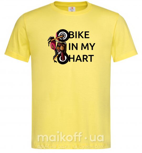Мужская футболка Bike in my heart Лимонный фото