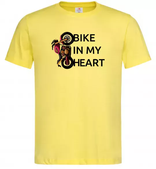 Чоловіча футболка Bike in my heart Лимонний фото