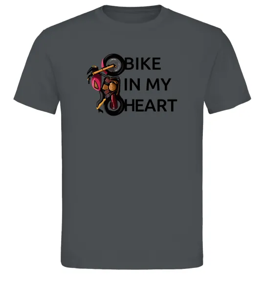 Чоловіча футболка Bike in my heart Графіт фото