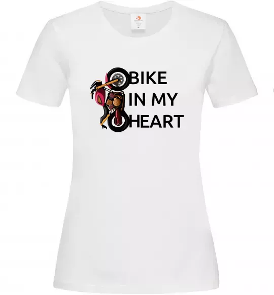 Жіноча футболка Bike in my heart Білий фото