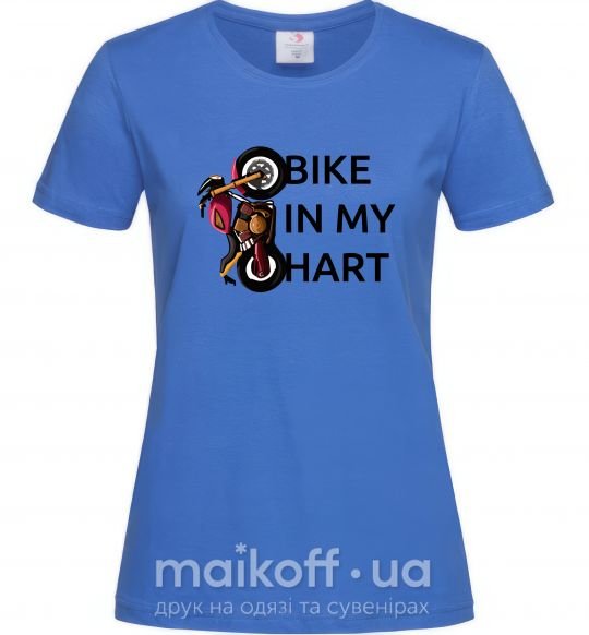 Жіноча футболка Bike in my heart Яскраво-синій фото