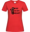 Жіноча футболка Bike in my heart Червоний фото
