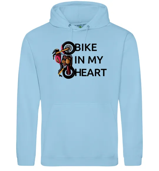 Чоловіча толстовка (худі) Bike in my heart Блакитний фото