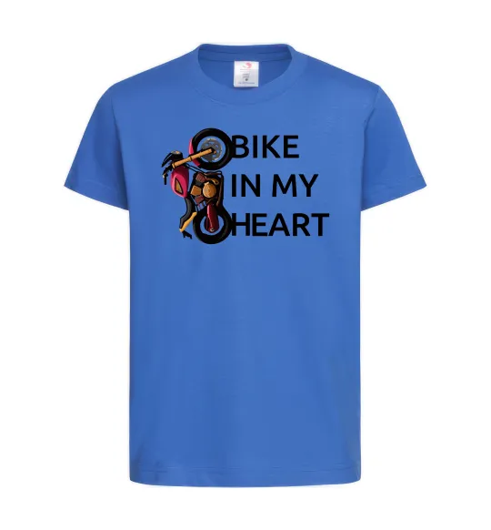 Детская футболка Bike in my heart Ярко-синий фото