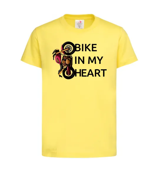Детская футболка Bike in my heart Лимонный фото