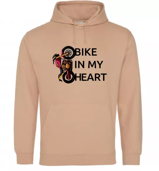 Жіноча толстовка (худі) Bike in my heart Пісочний фото