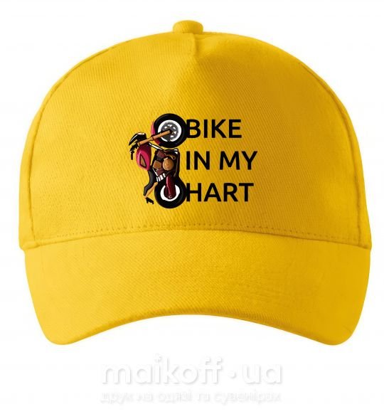 Кепка Bike in my heart Солнечно желтый фото