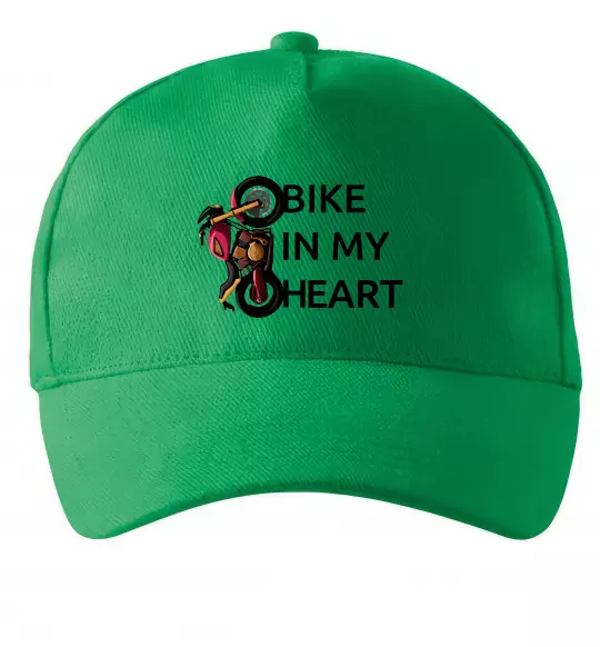 Кепка Bike in my heart Зеленый фото