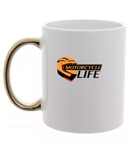Чашка с цветной ручкой Motorcycle Life Золото фото