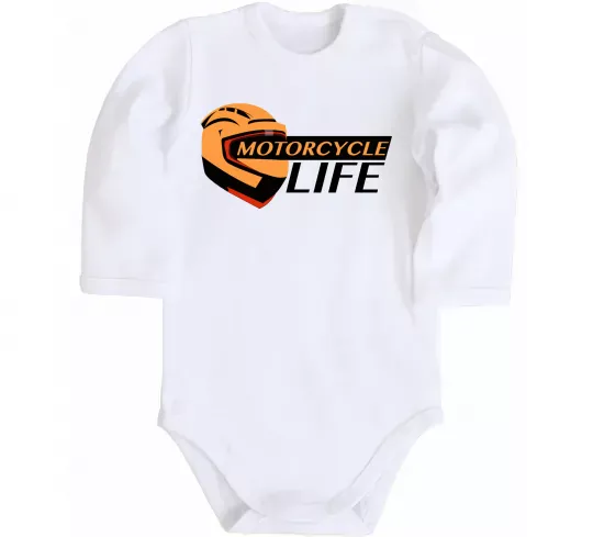 Дитячий бодік Motorcycle Life Білий фото