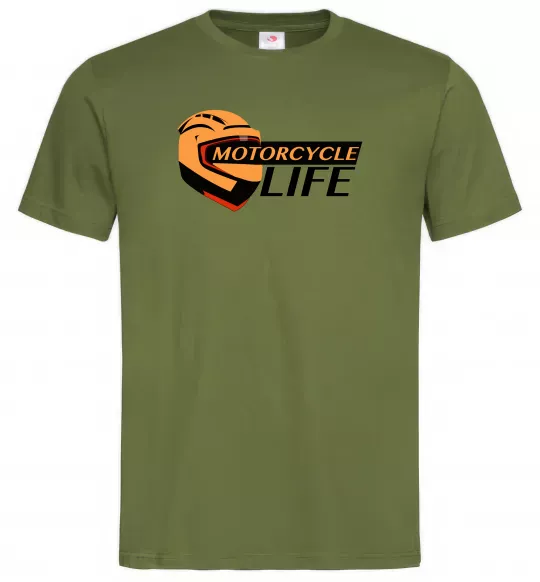 Чоловіча футболка Motorcycle Life Оливковий фото