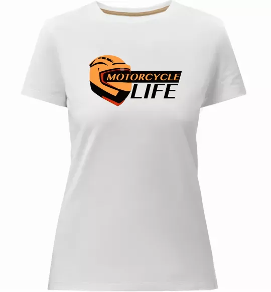 Жіноча преміум футболка Motorcycle Life Білий фото
