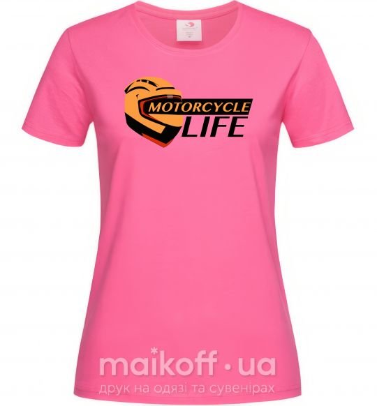 Жіноча футболка Motorcycle Life Яскраво-рожевий фото