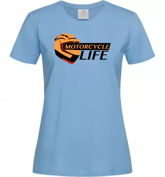 Жіноча футболка Motorcycle Life Блакитний фото