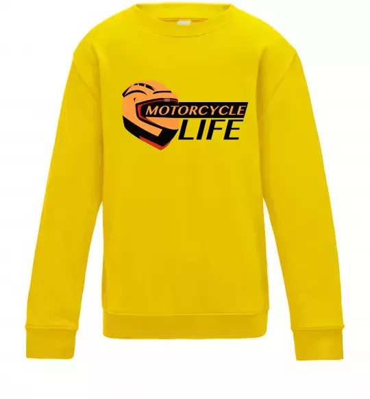 Детский Свитшот Motorcycle Life Солнечно желтый фото
