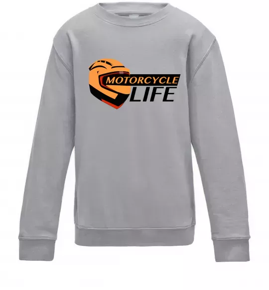 Детский Свитшот Motorcycle Life Серый меланж фото
