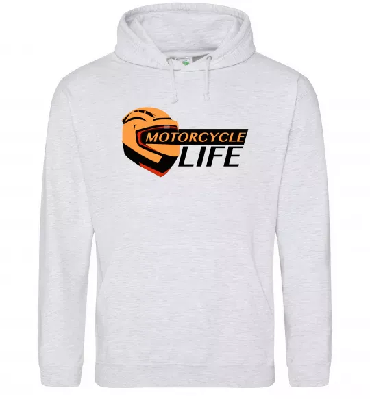 Жіноча толстовка (худі) Motorcycle Life Сірий меланж фото