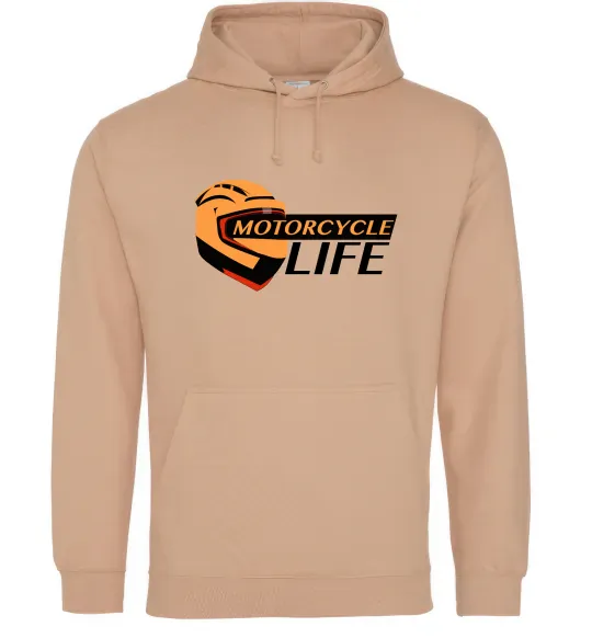 Чоловіча толстовка (худі) Motorcycle Life Пісочний фото
