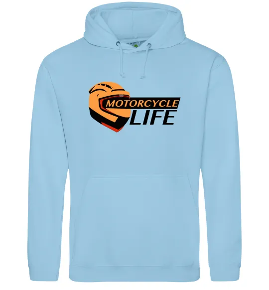Чоловіча толстовка (худі) Motorcycle Life Блакитний фото