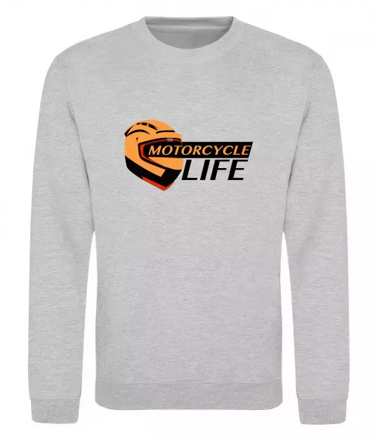 Світшот Motorcycle Life Сірий меланж фото