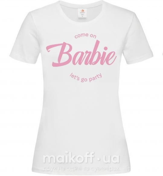 Женская футболка Barbie lets go party_ L Белый фото