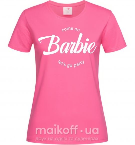 Жіноча футболка Barbie_розмір L Яскраво-рожевий фото
