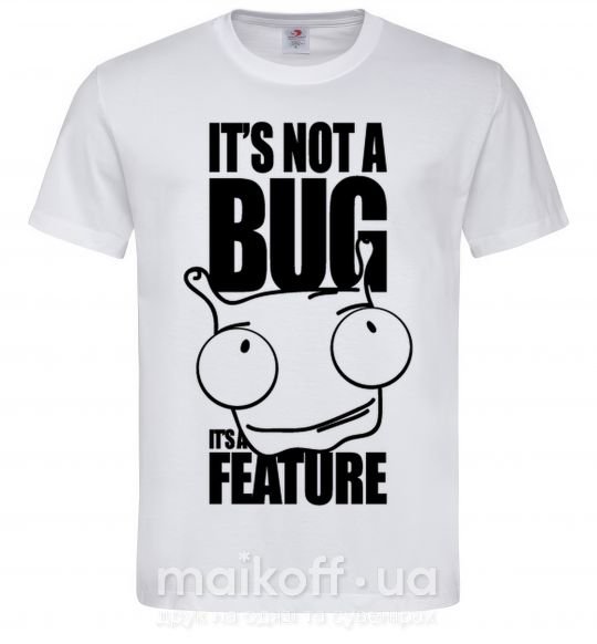 Мужская футболка It's not a bug it's a feature, S Белый фото