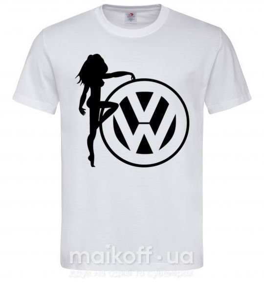 Мужская футболка Girls love Volkswagen, XL Белый фото