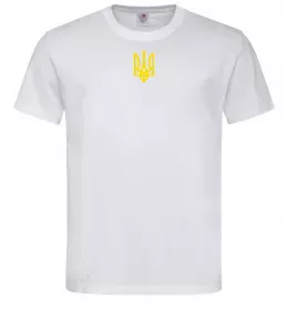 Чоловіча футболка Герб маленький ВИШИВКА, розмір XL Білий фото