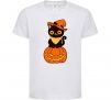 Детская футболка halloween cat, 3-4 роки Белый фото