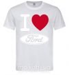 Мужская футболка I Love Ford, M Белый фото