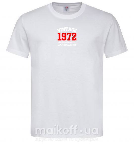 Мужская футболка Vintage 1972, XXL Белый фото