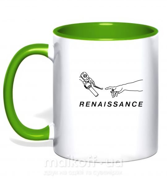 Чашка з кольоровою ручкою RENAISSANCE Зелений фото