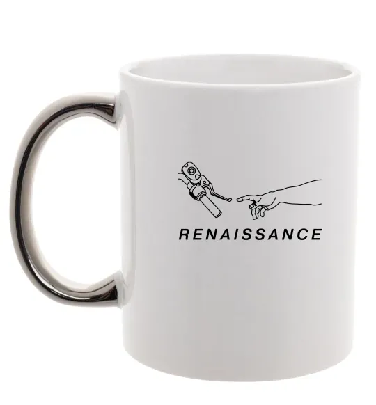 Чашка с цветной ручкой RENAISSANCE Серебро фото