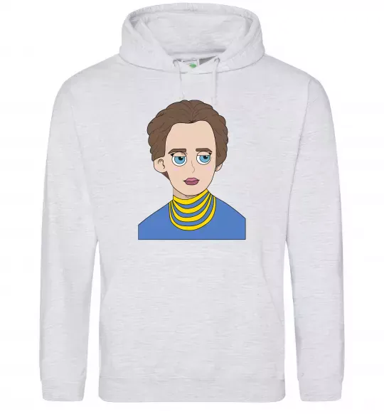 Чоловіча толстовка (худі) Леся Українка Сірий меланж фото