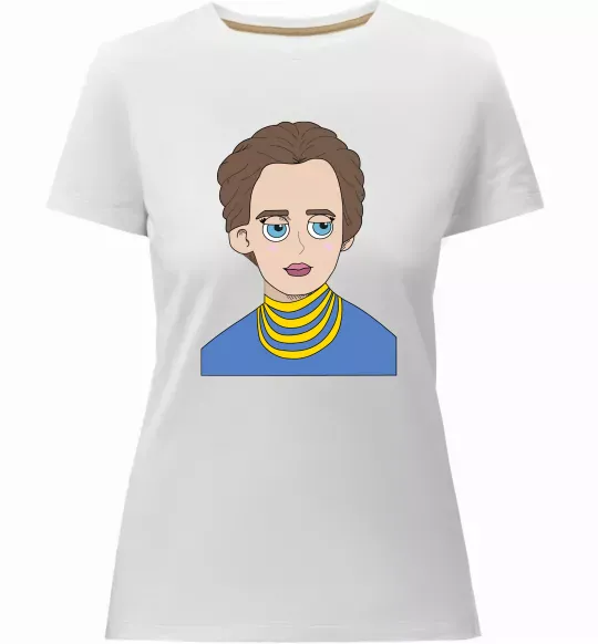 Женская премиум футболка Леся Українка Белый фото