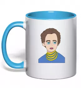 Чашка з кольоровою ручкою Модний Бандера Червоний фото