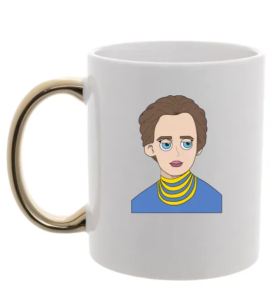 Чашка с цветной ручкой Леся Українка Золото фото