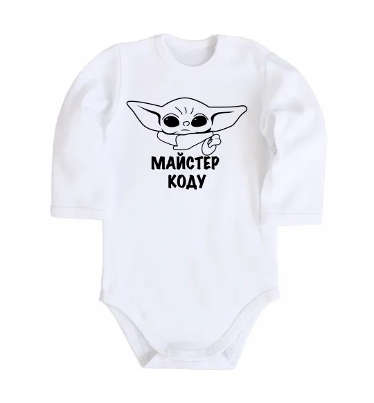 Дитячий бодік Майстер Коду Білий фото
