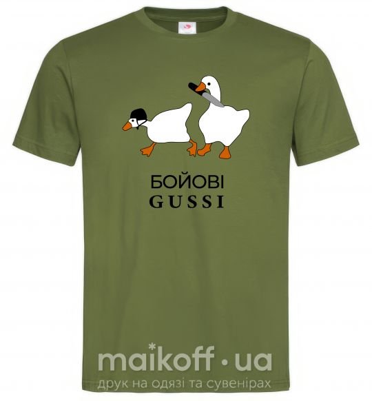 Мужская футболка Бойові GUSSI Оливковый фото